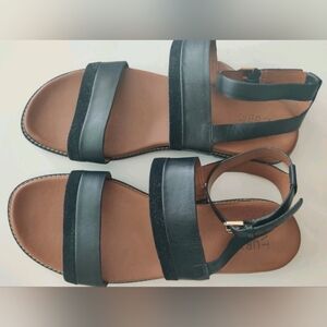 Naturalizer Womens 9.5 KELSIE BLACK LEATHER SANDAL...